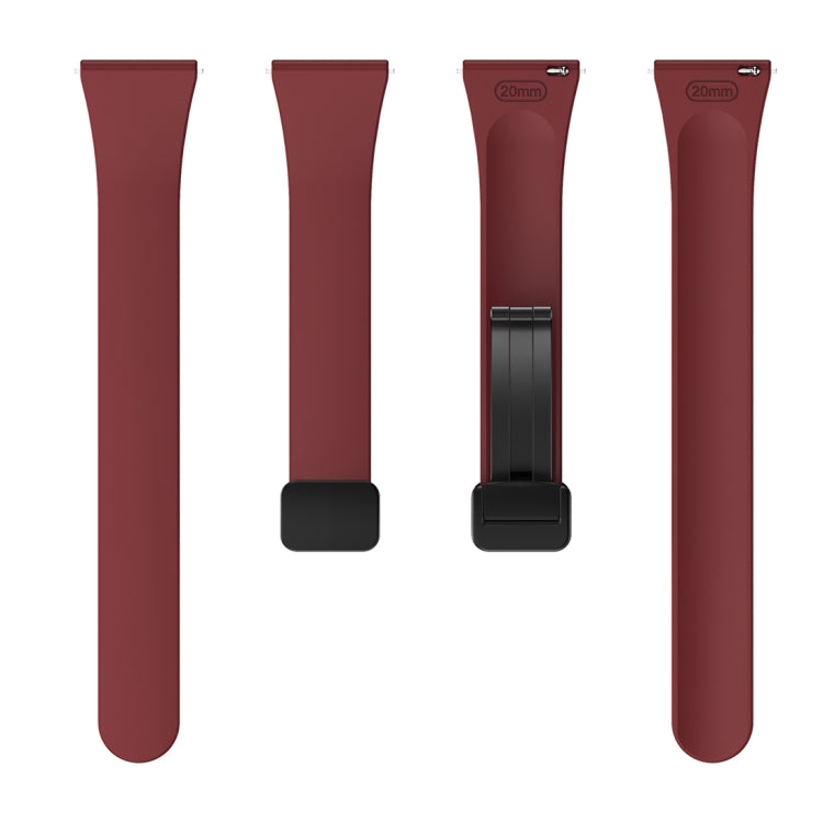 For Samsung Galaxy Watch 6 / 6 Classic Magnetic Black Buckle Slim Silicone Watch Band(Wine Red) - Watch Bands by PMC TechLife | Online Shopping South Africa | PMC TechLife