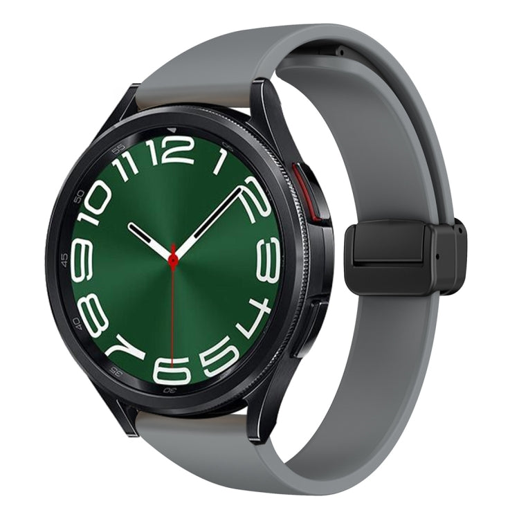 For Samsung Galaxy Watch 6 / 6 Classic Magnetic Black Buckle Slim Silicone Watch Band(Space Grey) - Watch Bands by PMC TechLife | Online Shopping South Africa | PMC TechLife