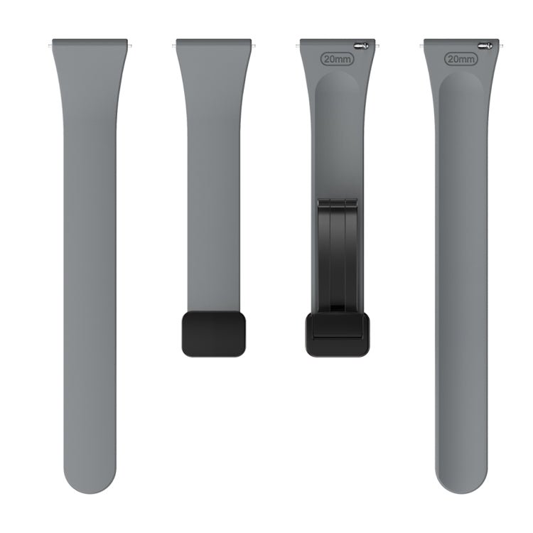 For Samsung Galaxy Watch 6 / 6 Classic Magnetic Black Buckle Slim Silicone Watch Band(Space Grey) - Watch Bands by PMC TechLife | Online Shopping South Africa | PMC TechLife