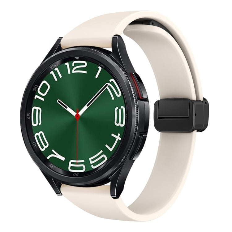 For Samsung Galaxy Watch 6 / 6 Classic Magnetic Black Buckle Slim Silicone Watch Band(Starlight Color) - Watch Bands by PMC TechLife | Online Shopping South Africa | PMC TechLife