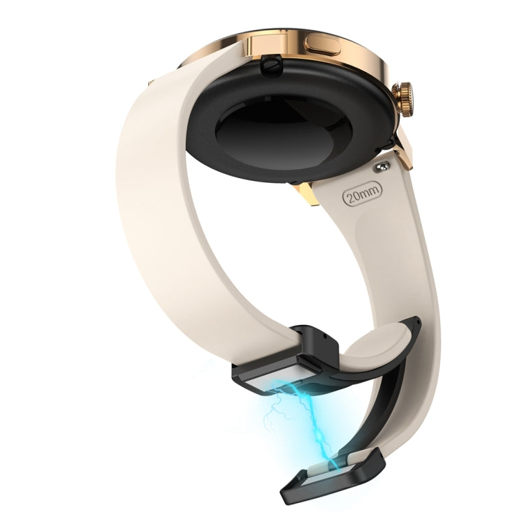 For Samsung Galaxy Watch 6 / 6 Classic Magnetic Black Buckle Slim Silicone Watch Band(Starlight Color) - Watch Bands by PMC TechLife | Online Shopping South Africa | PMC TechLife