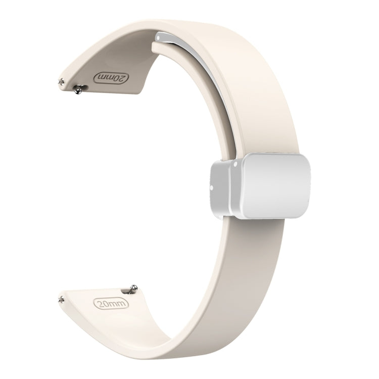 For Samsung Galaxy Watch 6 / 6 Classic Magnetic Silver Buckle Slim Silicone Watch Band(Starlight Color) - Watch Bands by PMC TechLife | Online Shopping South Africa | PMC TechLife