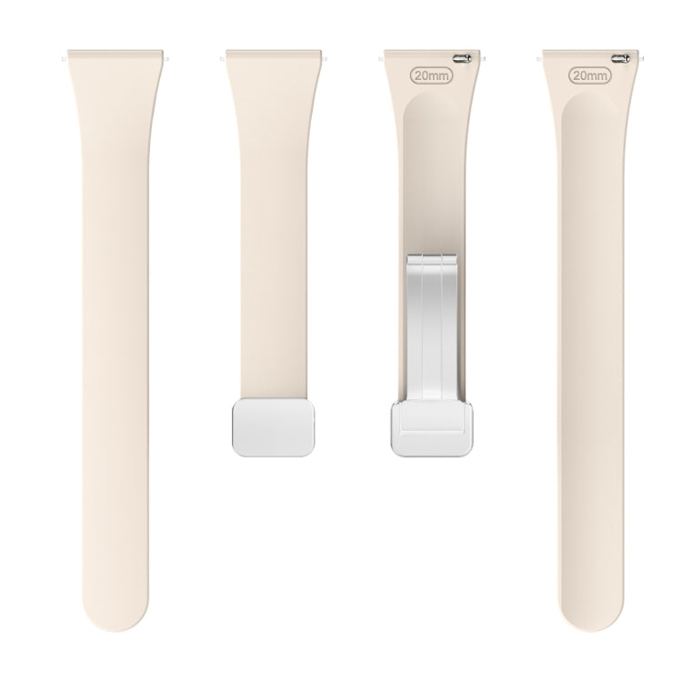 For Samsung Galaxy Watch 6 / 6 Classic Magnetic Silver Buckle Slim Silicone Watch Band(Starlight Color) - Watch Bands by PMC TechLife | Online Shopping South Africa | PMC TechLife