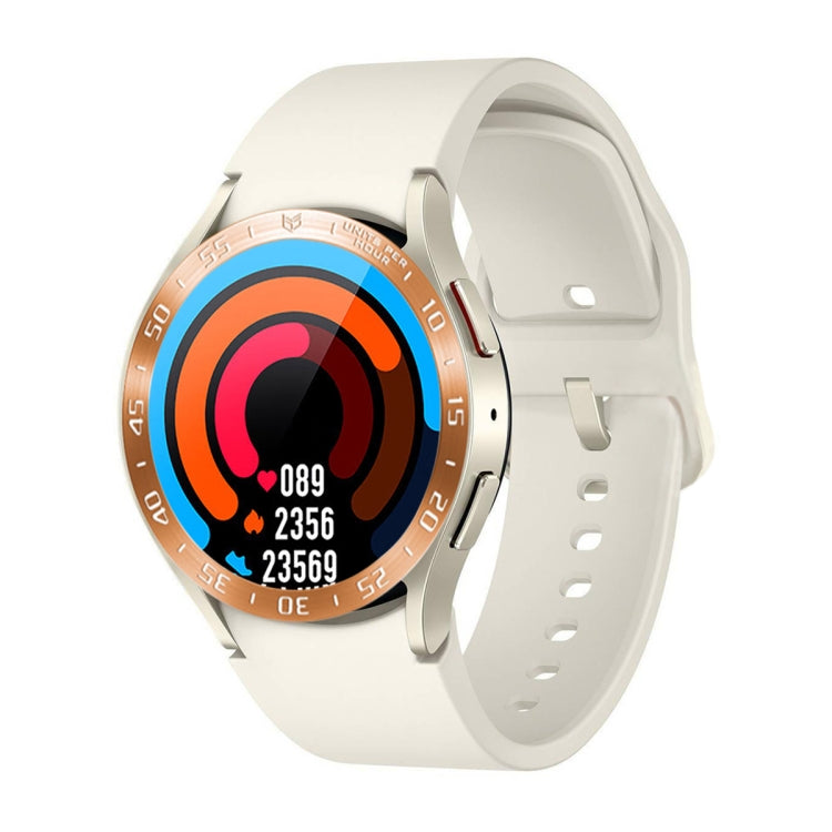 For Samsung Galaxy Watch6 Classic 43mm A Style Smart Watch Steel Ring Protective Frame(Rose Gold) - Watch Cases by PMC TechLife | Online Shopping South Africa | PMC TechLife