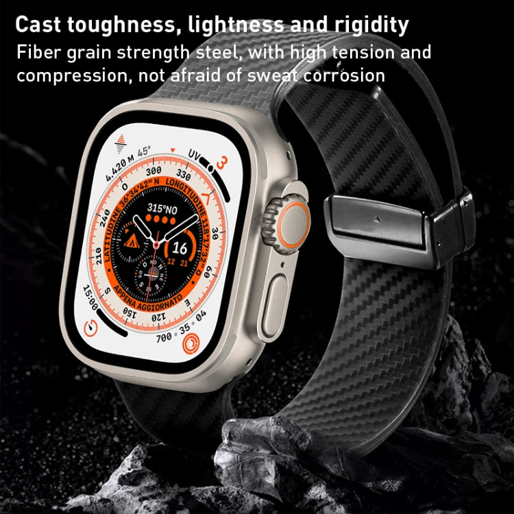 For Apple Watch 38mm Carbon Fiber Pattern Magnetic Buckle Silicone Watch Band(Blue) - Watch Bands by PMC TechLife | Online Shopping South Africa | PMC TechLife