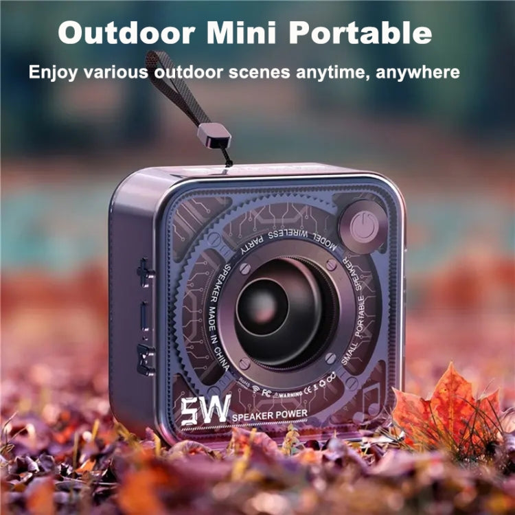 T&G DW12 Portable Mini Wireless Bluetooth Speaker Transparent Subwoofer Support TF Card(White) - Mini Speaker by T&G | Online Shopping South Africa | PMC TechLife | Buy Now Pay Later Mobicred