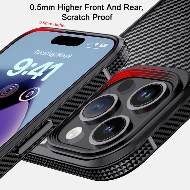 For iPhone 15 Plus iPAKY MG Series Carbon Fiber PC + TPU Protective Phone Case(Black) - iPhone 15 Plus Cases by iPAKY | Online Shopping South Africa | PMC TechLife | Buy Now Pay Later Mobicred
