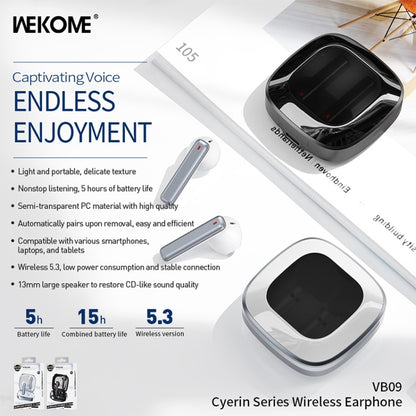 WK VB09 Cyerin Series Wireless Bluetooth Earphone(Black) - Bluetooth Earphone by WK | Online Shopping South Africa | PMC Jewellery