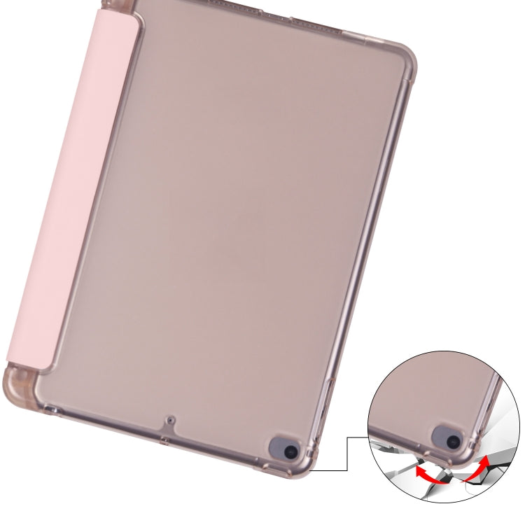 For iPad Mini 5 / Mini 4 3-folding Horizontal Flip PU Leather + Shockproof TPU Case with Holder & Pen Slot(Pink) - iPad mini (2019) / mini 5 Cases by PMC TechLife | Online Shopping South Africa | PMC TechLife | Buy Now Pay Later Mobicred
