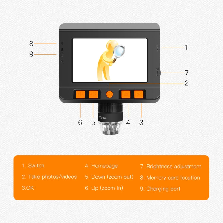 P110 50X-1000X Desktop Electronic Digital Microscope with 4.3 inch Screen - free shipping - PMC TechLife - Order now!