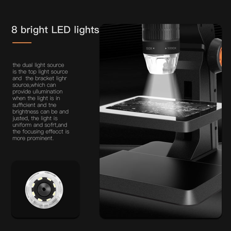 P110 50X-1000X Desktop Electronic Digital Microscope with 4.3 inch Screen - free shipping - PMC TechLife - Order now!