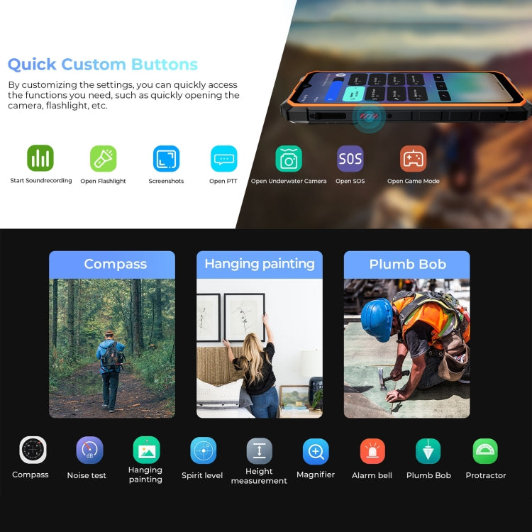 HOTWAV CYBER 13 Pro, 12GB+256GB, IP68/IP69K Rugged Phone, 10800mAh, 6.6 inch Android 13 UNISOC T619 Octa Core, Network: 4G, NFC, OTG(All Black) - free shipping - PMC TechLife - Order now!