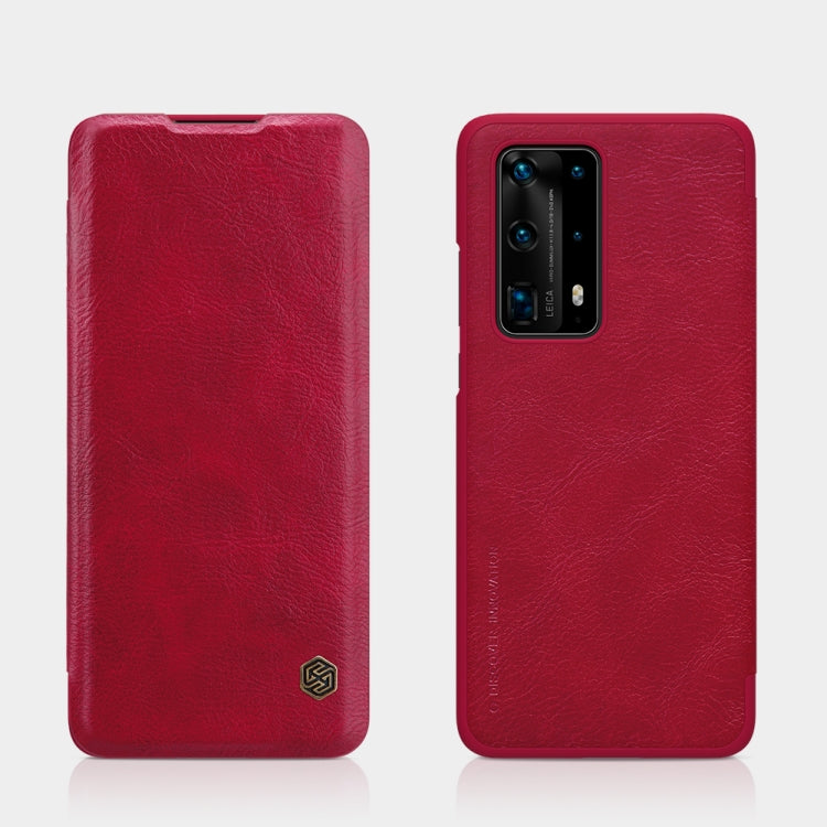 For Huawei P40 Pro Plus NILLKIN QIN Series Crazy Horse Texture Horizontal Flip Leather Case with Card Slot(Red) - Huawei Cases by NILLKIN | Online Shopping South Africa | PMC Jewellery