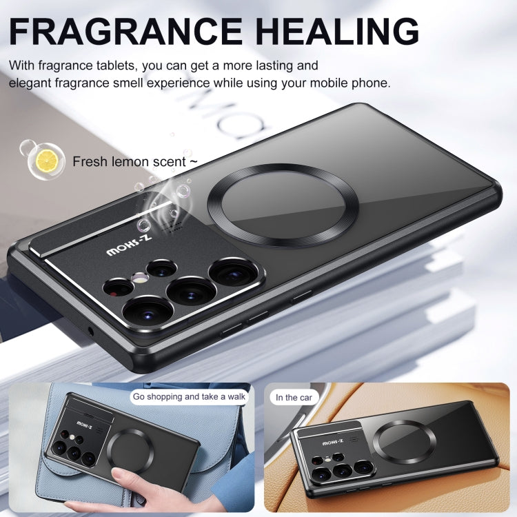 For Samsung Galaxy S21 Ultra 5G Aromatherapy Holder Single-sided MagSafe Magnetic Phone Case(Silver) - Galaxy S21 Ultra 5G Cases by PMC TechLife | Online Shopping South Africa | PMC TechLife