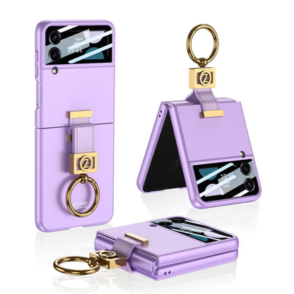 For Samsung Galaxy Z Flip4 5G GKK Integrated Ultra-thin Phone Case with Z Ring Holder(Purple) - Galaxy Z Flip4 5G Cases by GKK | Online Shopping South Africa | PMC Jewellery