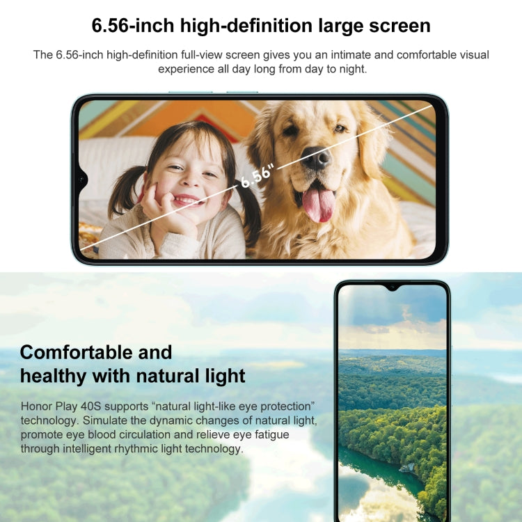 Honor Play 40S 5G, 4GB+128GB, 6.56 inch MagicOS 7.1 Snapdragon 480 Plus Octa Core up to 2.2GHz, Network: 5G, Not Support Google Play(Ink Jade Green) - free shipping - PMC TechLife - Order now!
