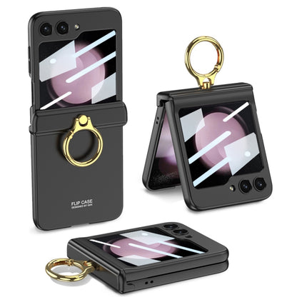 For Samsung Galaxy Z Flip5 GKK Integrated Magnetic Hinge Phone Case with Ring Holder(Black) - Galaxy Z Flip5 Cases by GKK | Online Shopping South Africa | PMC Jewellery