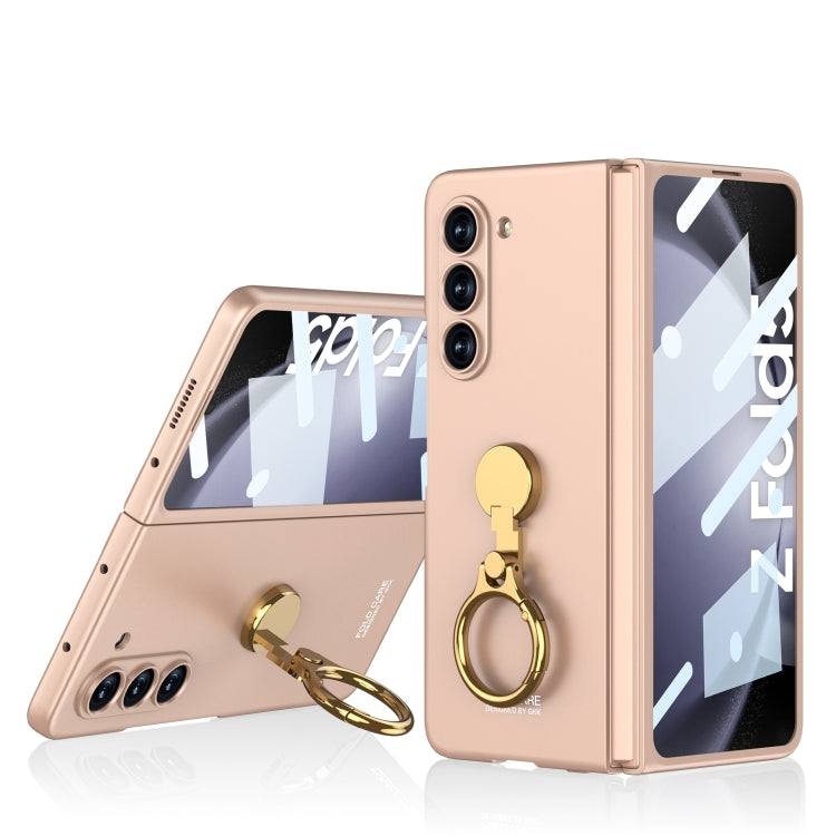 For Samsung Galaxy Z Fold5 GKK Ultra-thin Triaxial Ring Holder PC Phone Case(Misty Gold) - Galaxy Z Fold5 Cases by GKK | Online Shopping South Africa | PMC Jewellery