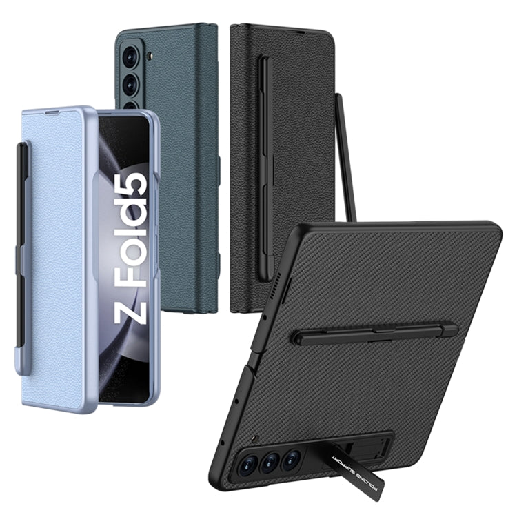 For Samsung Galaxy Z Fold5 GKK Flip Leather All-Inclusive Phone Case with Pen Holder(Carbon Fiber) - Galaxy Z Fold5 Cases by GKK | Online Shopping South Africa | PMC Jewellery