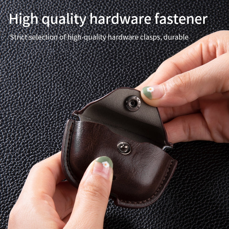 For Huawei FreeBuds SE 2 / SE 3 Leather TWS Earphone Protective Case with Hook(Green) - Huawei Earphone Case by PMC TechLife | Online Shopping South Africa | PMC TechLife | Buy Now Pay Later Mobicred