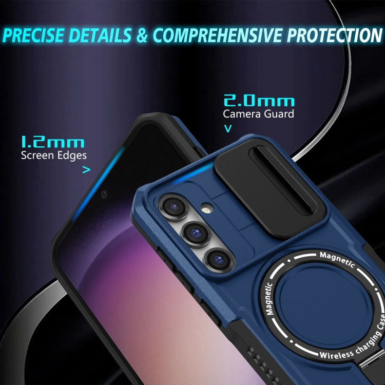 For Samsung Galaxy S23 FE 5G Sliding Camshield Magsafe Holder TPU Hybrid PC Phone Case(Royal Blue) - Galaxy S23 FE 5G Cases by PMC TechLife | Online Shopping South Africa | PMC TechLife