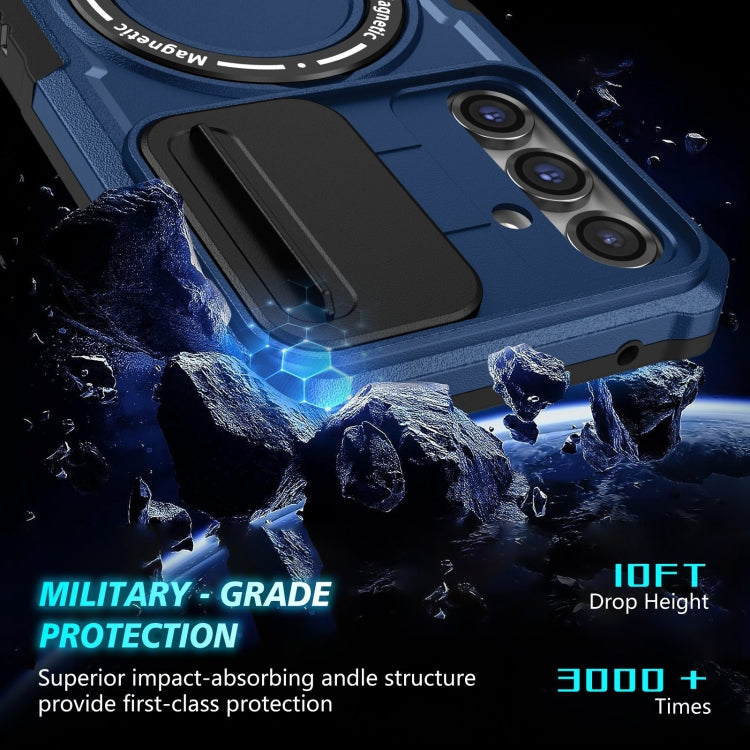 For Samsung Galaxy S23 FE 5G Sliding Camshield Magsafe Holder TPU Hybrid PC Phone Case(Royal Blue) - Galaxy S23 FE 5G Cases by PMC TechLife | Online Shopping South Africa | PMC TechLife