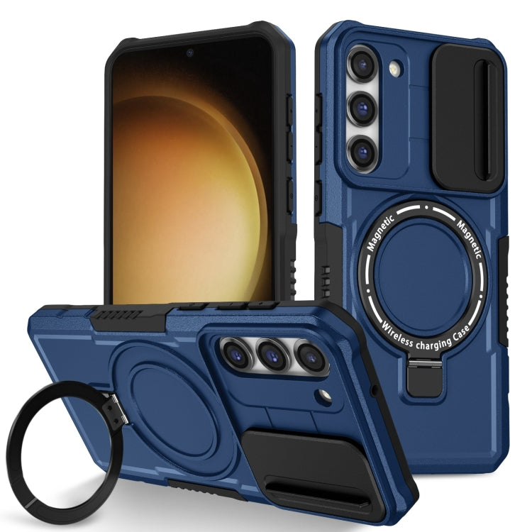 For Samsung Galaxy S23 5G Sliding Camshield Magsafe Holder TPU Hybrid PC Phone Case(Royal Blue) - Galaxy S23 5G Cases by PMC TechLife | Online Shopping South Africa | PMC TechLife