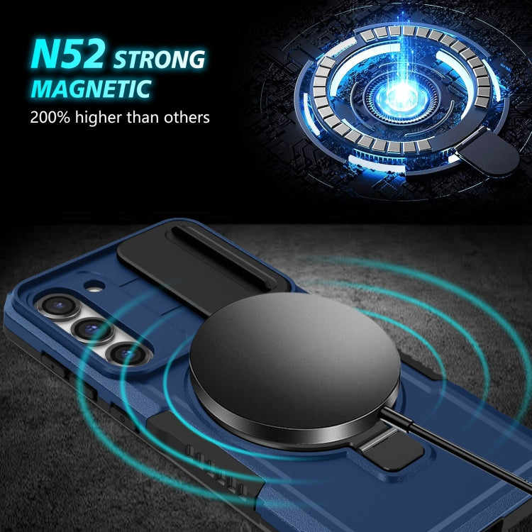 For Samsung Galaxy S23 5G Sliding Camshield Magsafe Holder TPU Hybrid PC Phone Case(Royal Blue) - Galaxy S23 5G Cases by PMC TechLife | Online Shopping South Africa | PMC TechLife