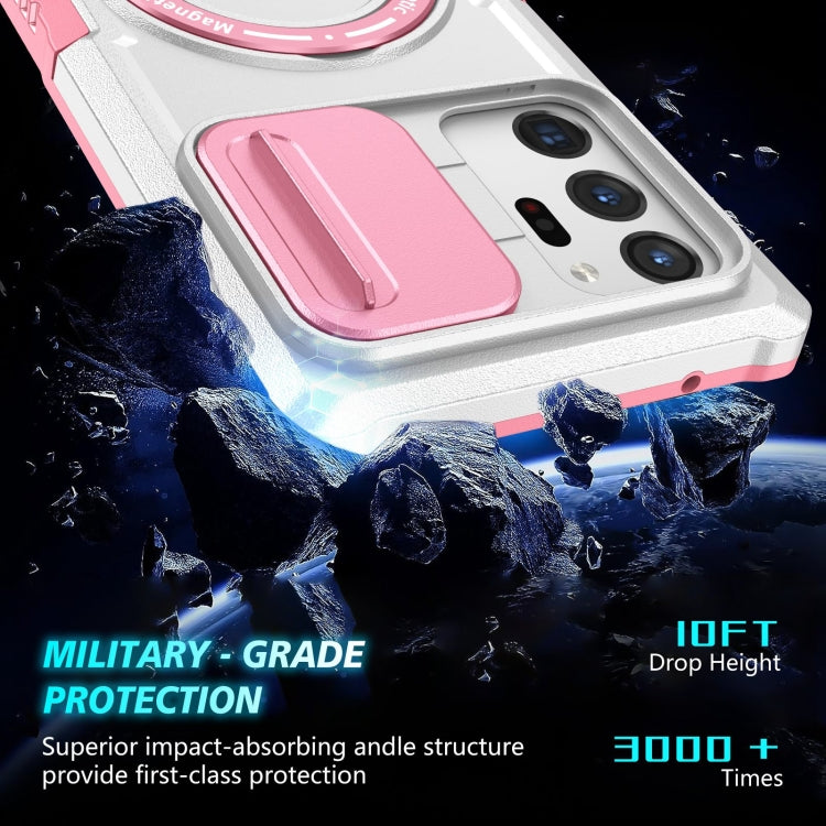 For Samsung Galaxy Note20 Ultra Sliding Camshield Magsafe Holder TPU Hybrid PC Phone Case(Pink White) - Galaxy Note20 Ultra Cases by PMC TechLife | Online Shopping South Africa | PMC TechLife