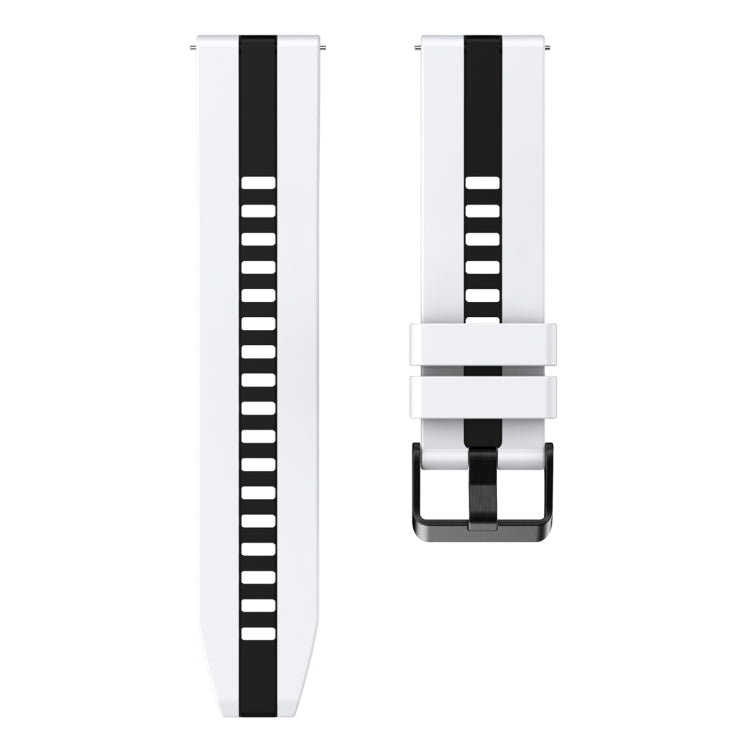 For Huawei Watch GT 3 / GT 3 Pro Vertical Two Color Silicone Watch Band(White+Black) - Watch Bands by PMC TechLife | Online Shopping South Africa | PMC TechLife
