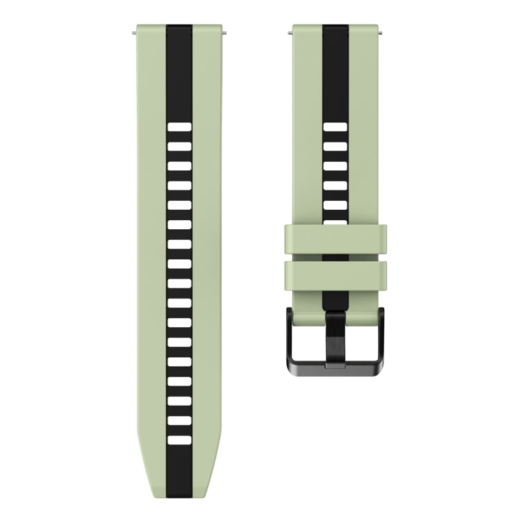 For Huawei Watch GT 3 / GT 3 Pro Vertical Two Color Silicone Watch Band(Mint Green+Black) - Watch Bands by PMC TechLife | Online Shopping South Africa | PMC TechLife