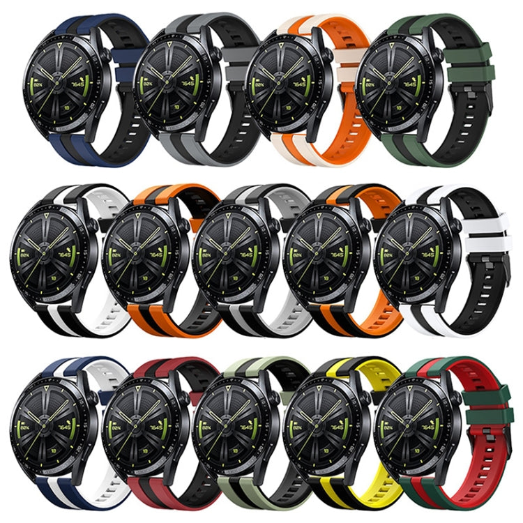 For Huawei Watch GT 3 / GT 3 Pro Vertical Two Color Silicone Watch Band(Black+Grey) - Watch Bands by PMC TechLife | Online Shopping South Africa | PMC TechLife