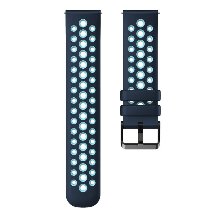 For Huawei Watch 4 Two Color Round Hole Silicone Watch Band(Lake Cyan) - Watch Bands by PMC TechLife | Online Shopping South Africa | PMC TechLife