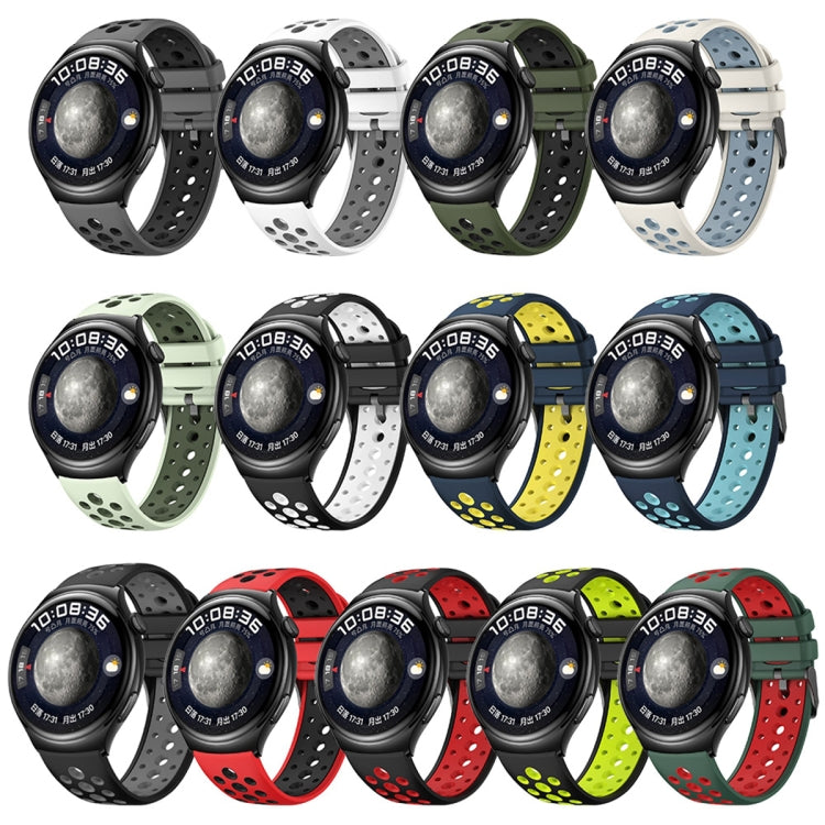 For Huawei Watch 4 Two Color Round Hole Silicone Watch Band(Mineral Water Ash) - free shipping - PMC TechLife - Order now!