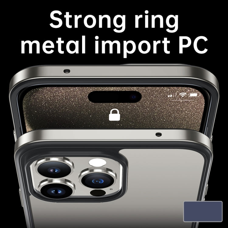 For iPhone 15 Pro SULADA Metal Frame + Nano Glass + TPU Phone Case(Blue) - free shipping - PMC TechLife - Order now!