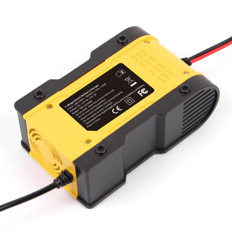 FOXSUR 12V-24V Car Motorcycle Repair Battery Charger AGM Charger Color:Yellow(EU Plug) - Battery Charger by FOXSUR | Online Shopping South Africa | PMC TechLife | Buy Now Pay Later Mobicred
