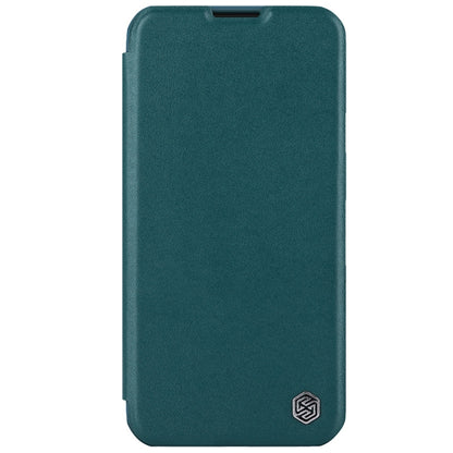 For iPhone 15 Pro NILLKIN QIN Series Pro Plain Leather Phone Case(Green) - iPhone 15 Pro Cases by NILLKIN | Online Shopping South Africa | PMC Jewellery