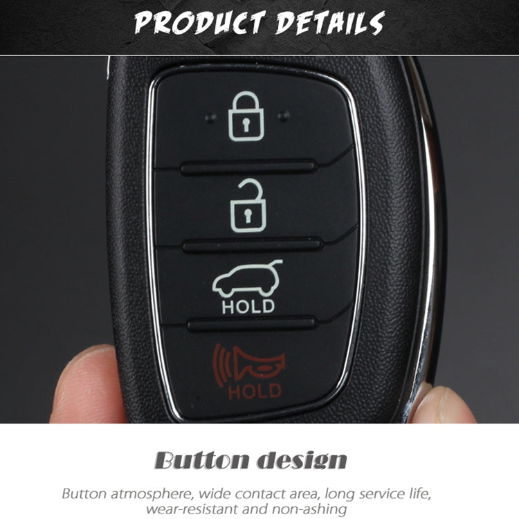 For Hyundai 3-button Folding Car Key Shell with Silver Metal Edge - Remote Car Key by PMC Jewellery | Online Shopping South Africa | PMC Jewellery