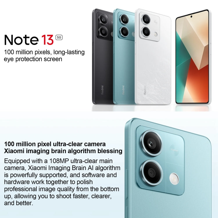 Xiaomi Redmi Note 13 5G, 6GB+128GB,  6.67 inch MIUI 14 Mediatek Dimensity 6080 Octa Core up to 2.4GHz, Network: 5G(White) - free shipping - PMC TechLife - Order now!