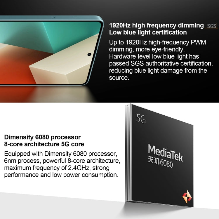 Xiaomi Redmi Note 13 5G, 6GB+128GB,  6.67 inch MIUI 14 Mediatek Dimensity 6080 Octa Core up to 2.4GHz, Network: 5G(White) - free shipping - PMC TechLife - Order now!