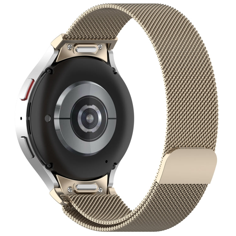 For Samsung Galaxy Watch 6 Button Style Milan Magnetic Metal Watch Band(Starlight Color) - Watch Bands by PMC TechLife | Online Shopping South Africa | PMC TechLife | Buy Now Pay Later Mobicred