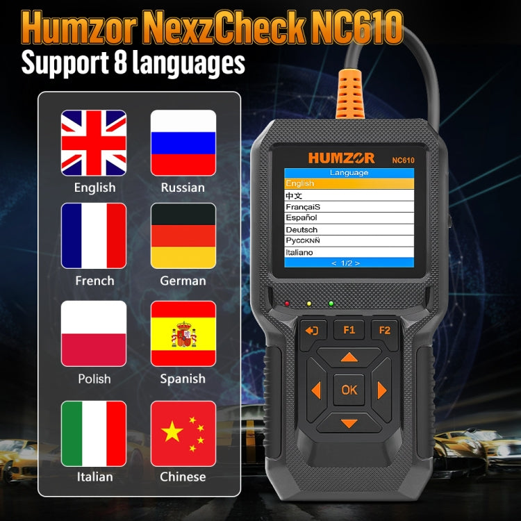 HUMZOR NexzCheck NC610 Car / Truck Code Reader OBD2 Diagnostic Scan Tool(Black) - Code Readers & Scan Tools by PMC Jewellery | Online Shopping South Africa | PMC Jewellery