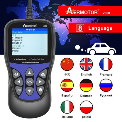 AERMOTOR V850 Car OBD2 Code Reader Diagnostic Scan Tool(Black) - Code Readers & Scan Tools by PMC Jewellery | Online Shopping South Africa | PMC Jewellery