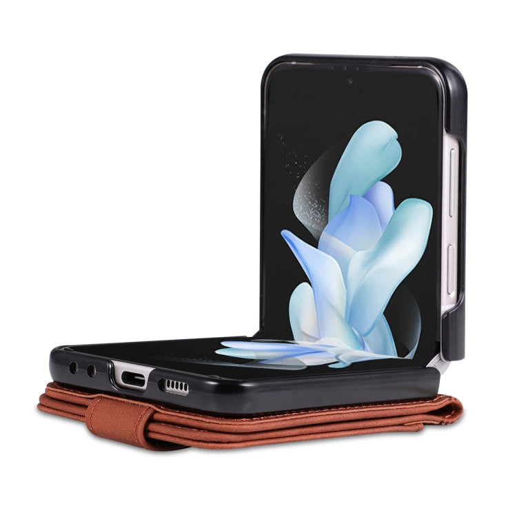 For Samsung Galaxy Z Flip4 5G AZNS Skin Feel Calf Texture Flip Leather Phone Case(Brown) - Galaxy Z Flip4 5G Cases by AZNS | Online Shopping South Africa | PMC TechLife | Buy Now Pay Later Mobicred