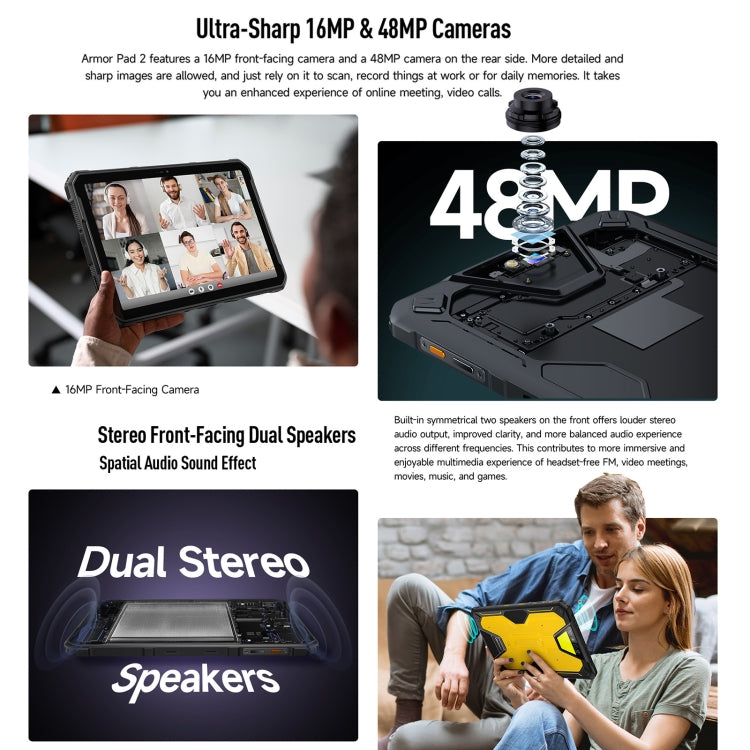 Ulefone Armor Pad 2 Rugged Tablet PC, 16GB+256GB 11 inch Android 13 MediaTek Helio G99 Octa Core 4G Network EU Plug(Yellow) - free shipping - PMC TechLife - Order now!