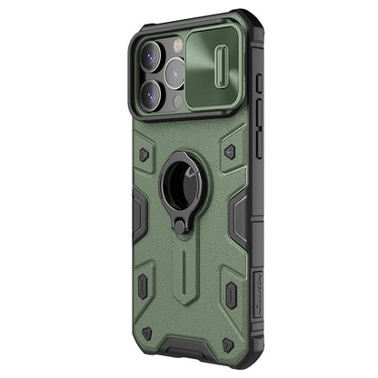 For iPhone 15 Pro NILLKIN Shockproof CamShield Armor Protective Case with Invisible Ring Holder(Green) - iPhone 15 Pro Cases by NILLKIN | Online Shopping South Africa | PMC Jewellery