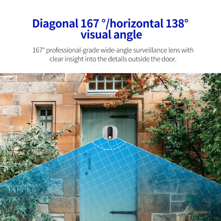 ESCAM C85 1080P 4.3 inch Smart WIFI Digital Door Viewer Supports Wide-Angle PIR & Night Vision & Dingdong Photo(White) - free shipping - PMC TechLife - Order now!