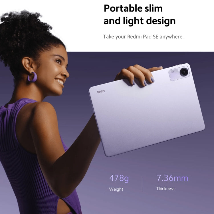 Xiaomi Redmi Pad SE 11 inch, 8GB+128GB, MIUI Pad 14 OS Qualcomm Snapdragon 680 Octa Core, Not Support Google Play(Purple) - free shipping - PMC TechLife - Order now!