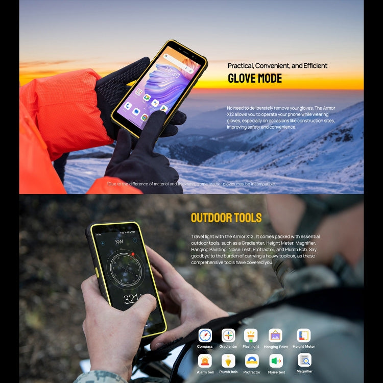 Ulefone Armor X12, 3GB+32GB, Rugged Phone, Face Unlock, 5.45 inch Android 13 Go MediaTek Helio A22 Quad Core, Network: 4G, NFC(Some Orange) - free shipping - PMC TechLife - Order now!