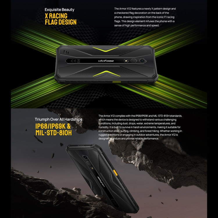 Ulefone Armor X12, 3GB+32GB, Rugged Phone, Face Unlock, 5.45 inch Android 13 Go MediaTek Helio A22 Quad Core, Network: 4G, NFC(All Black) - free shipping - PMC TechLife - Order now!